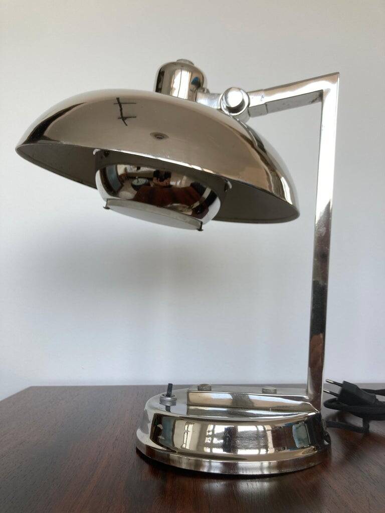 Design rare Bauhaus chrome table lamp, 1930s