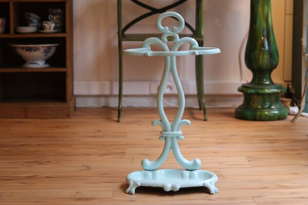 Superbe porte-parapluie Art Nouveau, en fonte émaillée, 1900