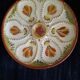 Assiette à huîtres hb henriot quimper grès 23 cm décor floral breton