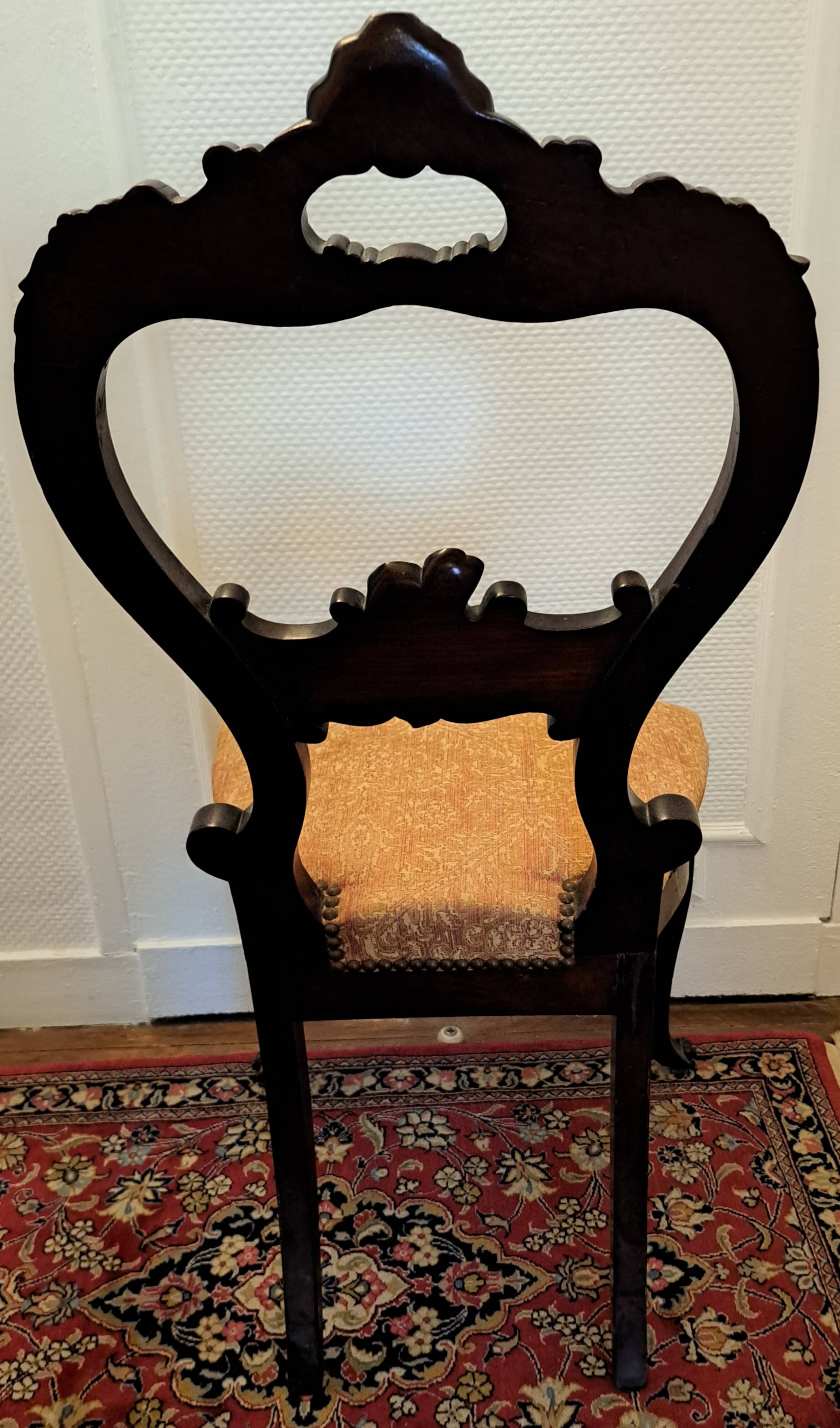 Pair of napoleon iii mahogany chairs