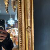 Miroir de cheminée d’époque napoléon iii en bois doré à décor de putti - xixe