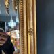 Napoleon iii period fireplace mirror in golden wood with putti decor - 19th century