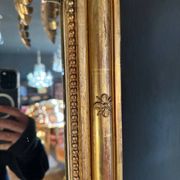 Napoleon iii period fireplace mirror in golden wood with putti decor - 19th century