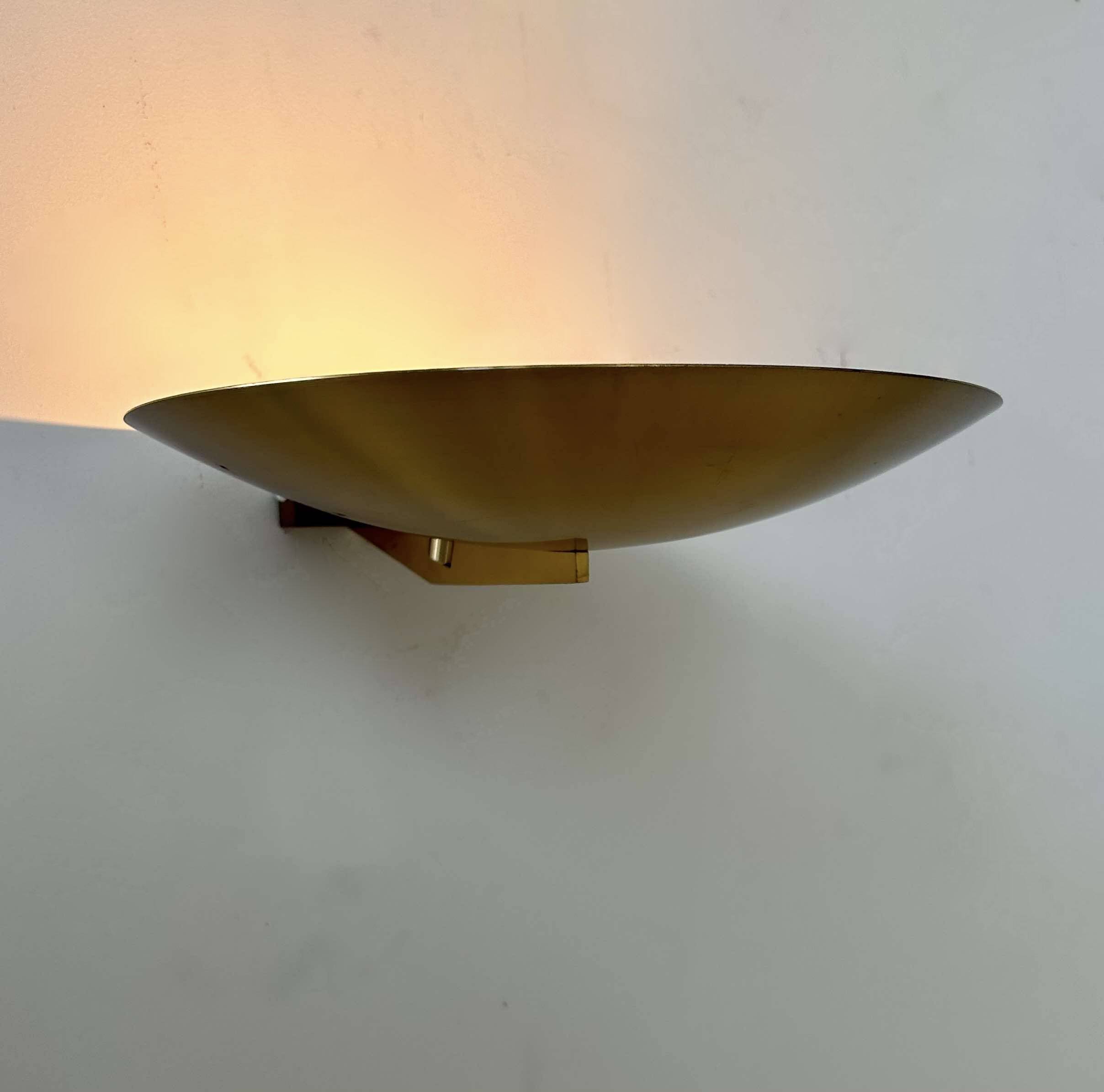 Vintage wall light with dimmer, brass, France 1980