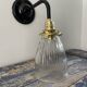 Wall lamp in brass glass and ceramic
