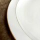 Round dish A. Vignaud in white and gold Limoges porcelain