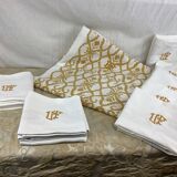 Vintage tablecloth and monogram napkins