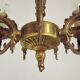 Vintage french bronze ornate detail 5 light chandelier