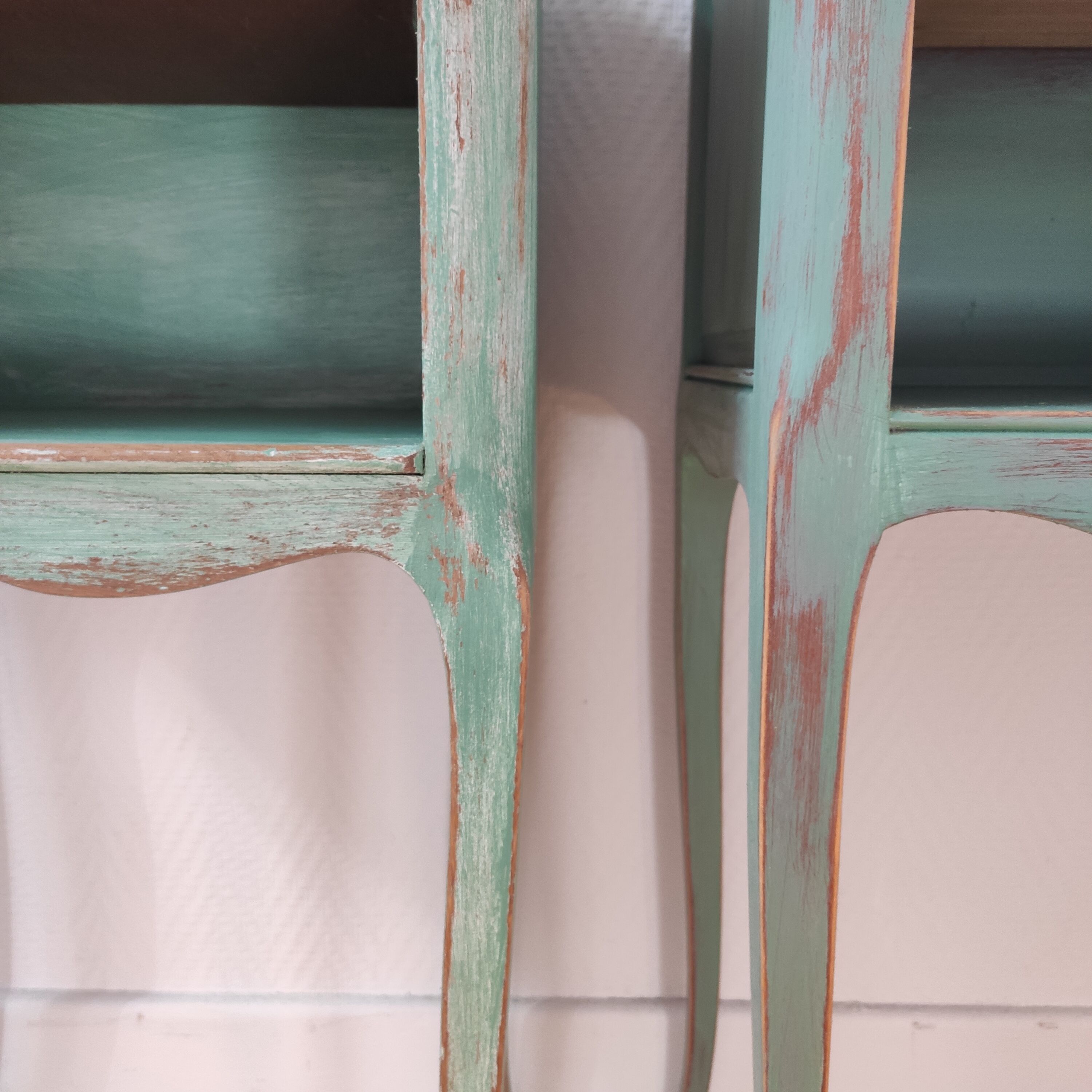 Pair of patinated bedside tables