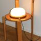 Wood and opaline wall/ceiling light