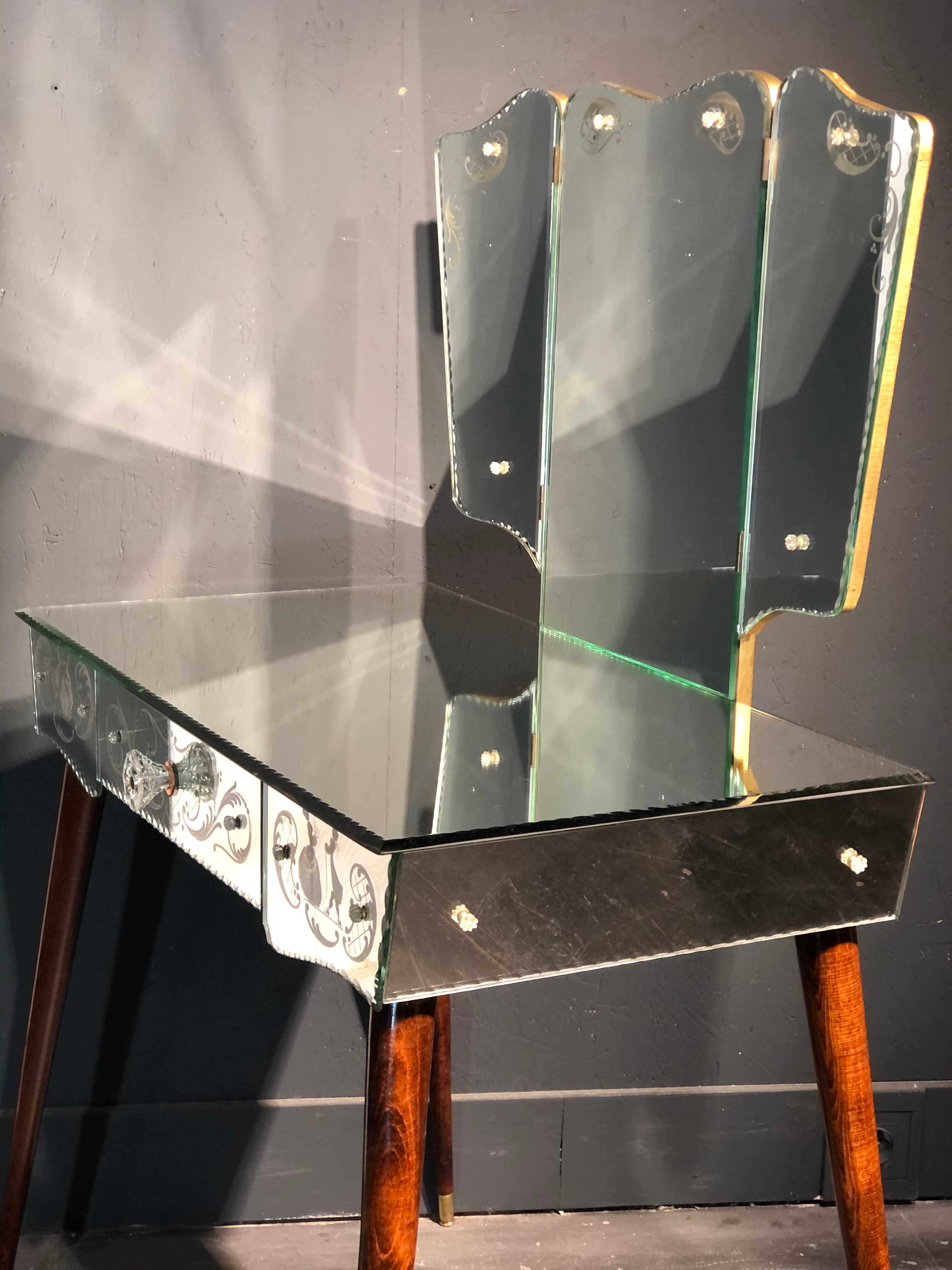 Coiffeuse miroir vintage année 50