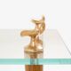 Table basse chêne bronze verre signée Garouste & Bonetti 1995