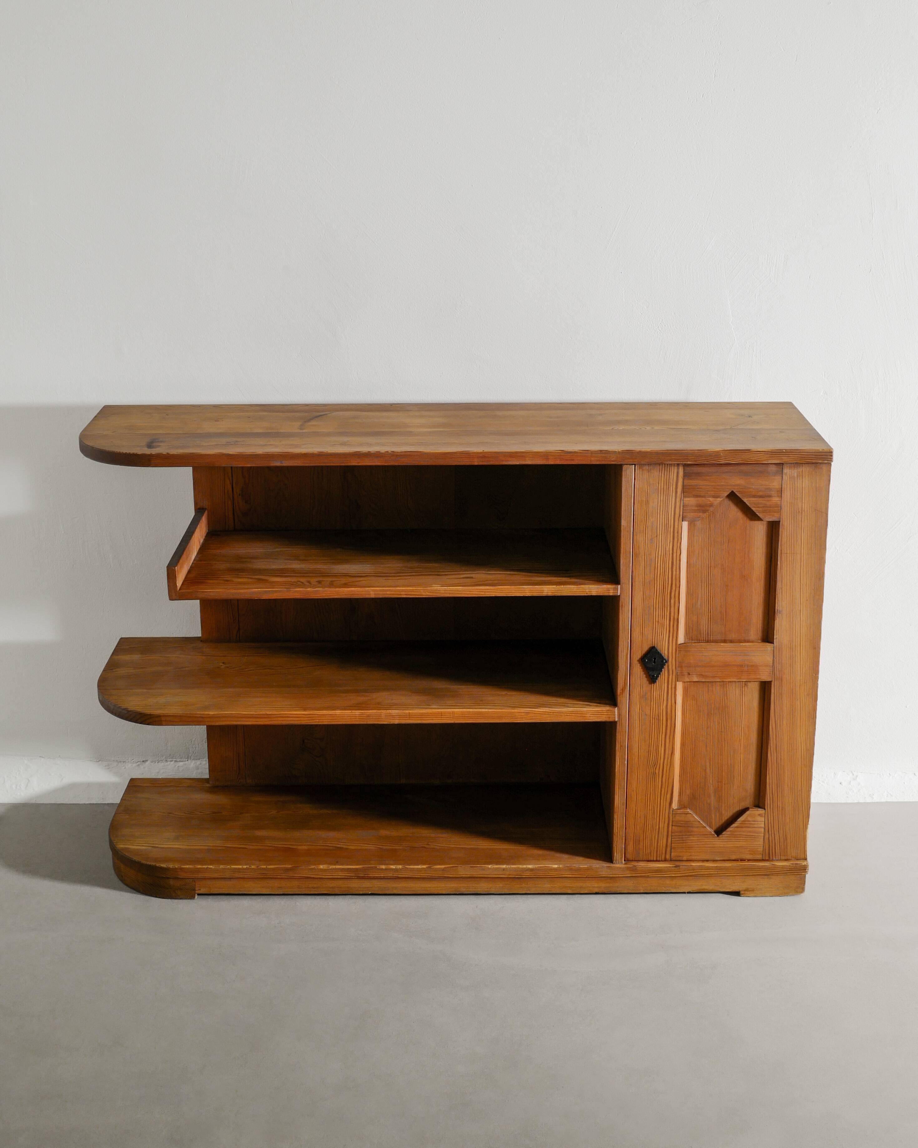 Vintage Swedish Wooden "Lovö" Bookcase by Axel Einar Hjorth for NK, 1930s