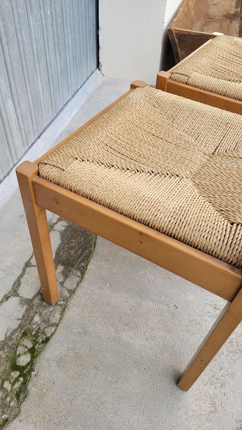 Pair of vintage Italian rope chairs - 1970s