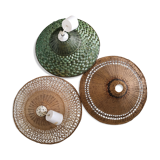 Old wicker hanging lamps
