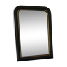 Old fireplace mirror in matte black gold mesh platter