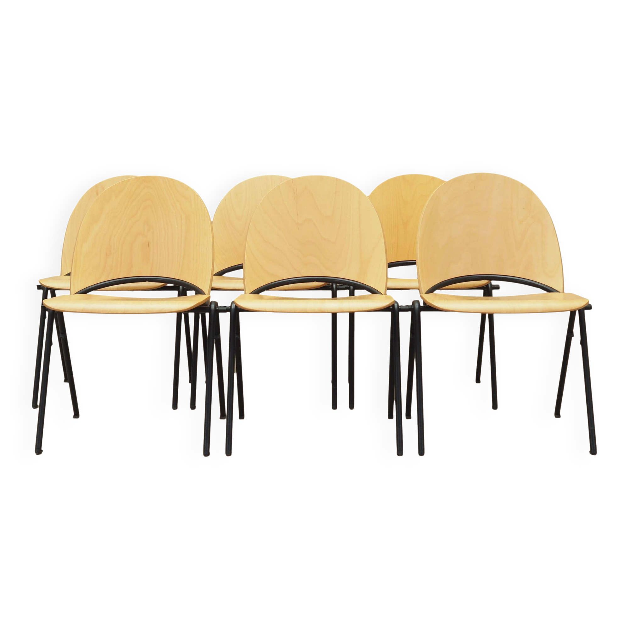 Ensemble de six chaises, design danois, années 1970, production : Danemark