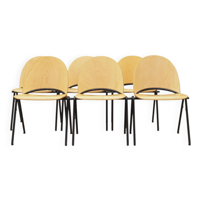 Ensemble de six chaises, design danois, années 1970, production : Danemark