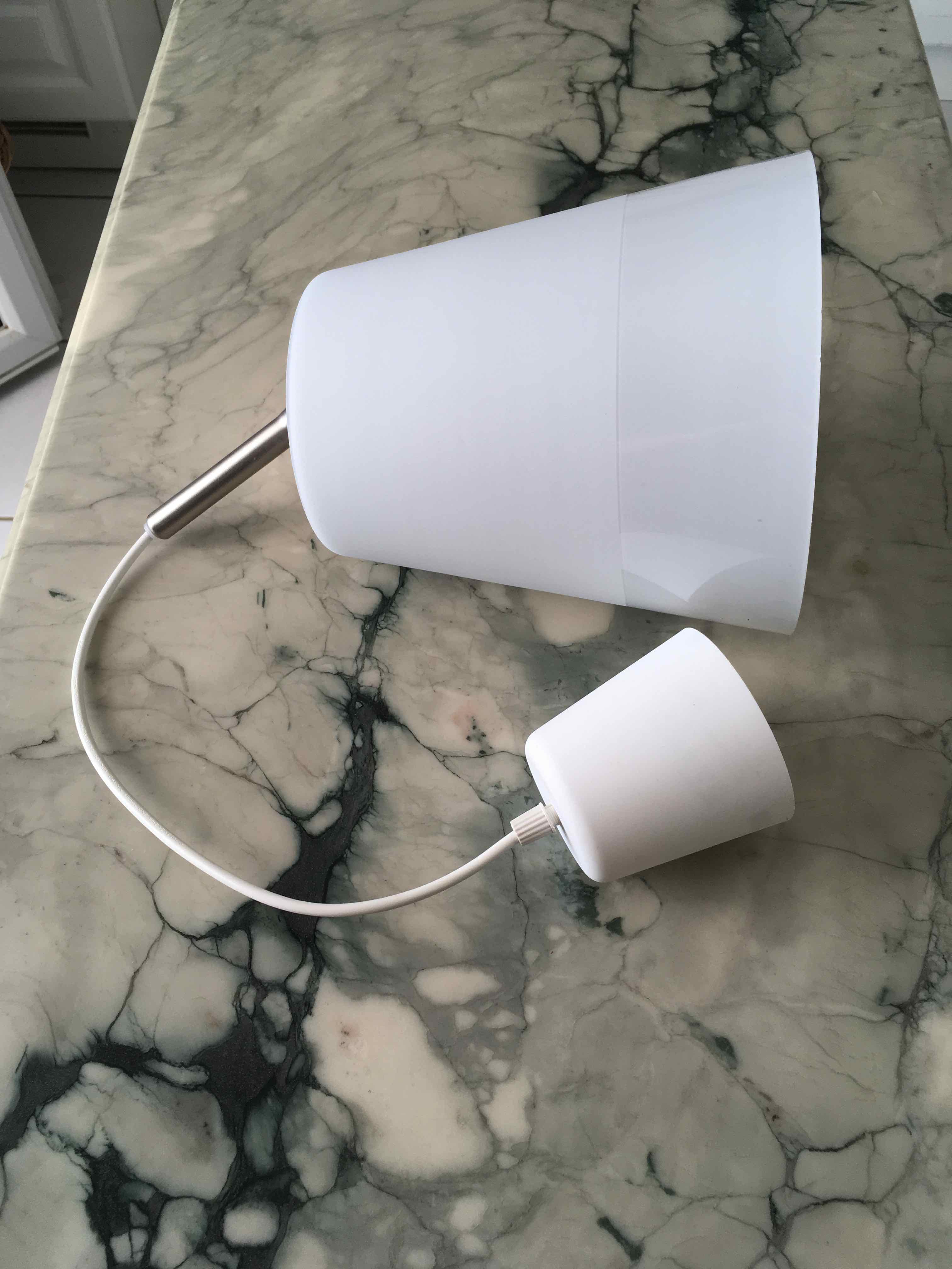 Opaline suspension and brushed steel