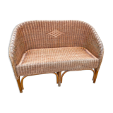 Vintage rattan bench