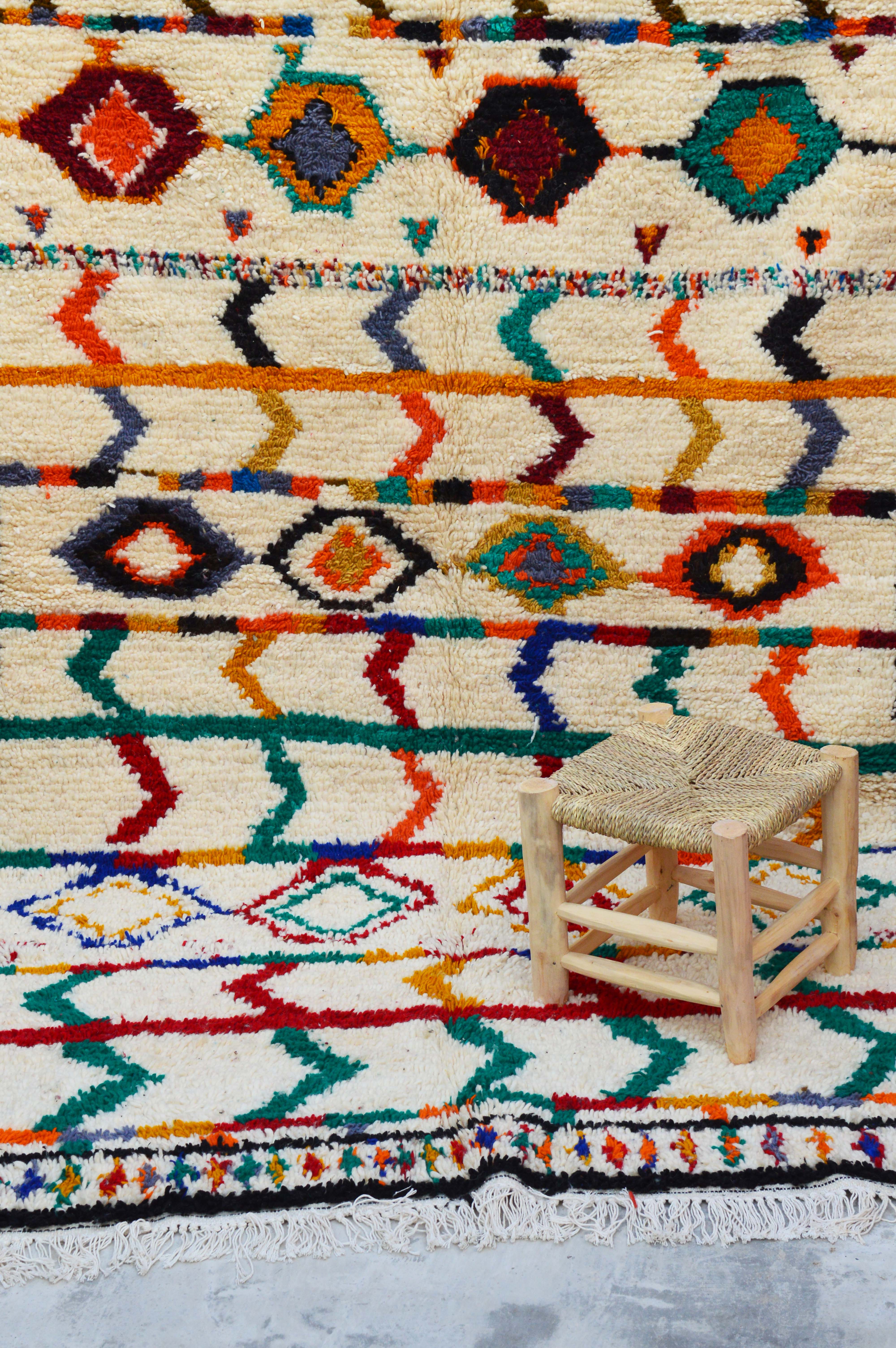 Tapis berbère coloré  269 x 158 cm