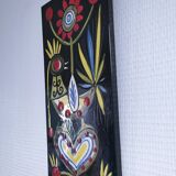 Ceramic wall plaque with bird decor by Dodik