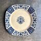 Round plate from Gien in blue ironstone, "Blue Ibis" service.