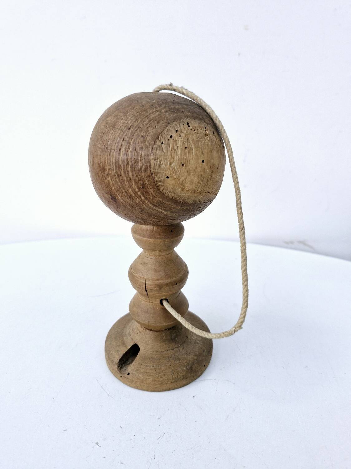 Old Bilboquet Wooden Popular Art Old Game H 18 cm