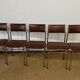Lot de 5 chaises skaï marron 1970