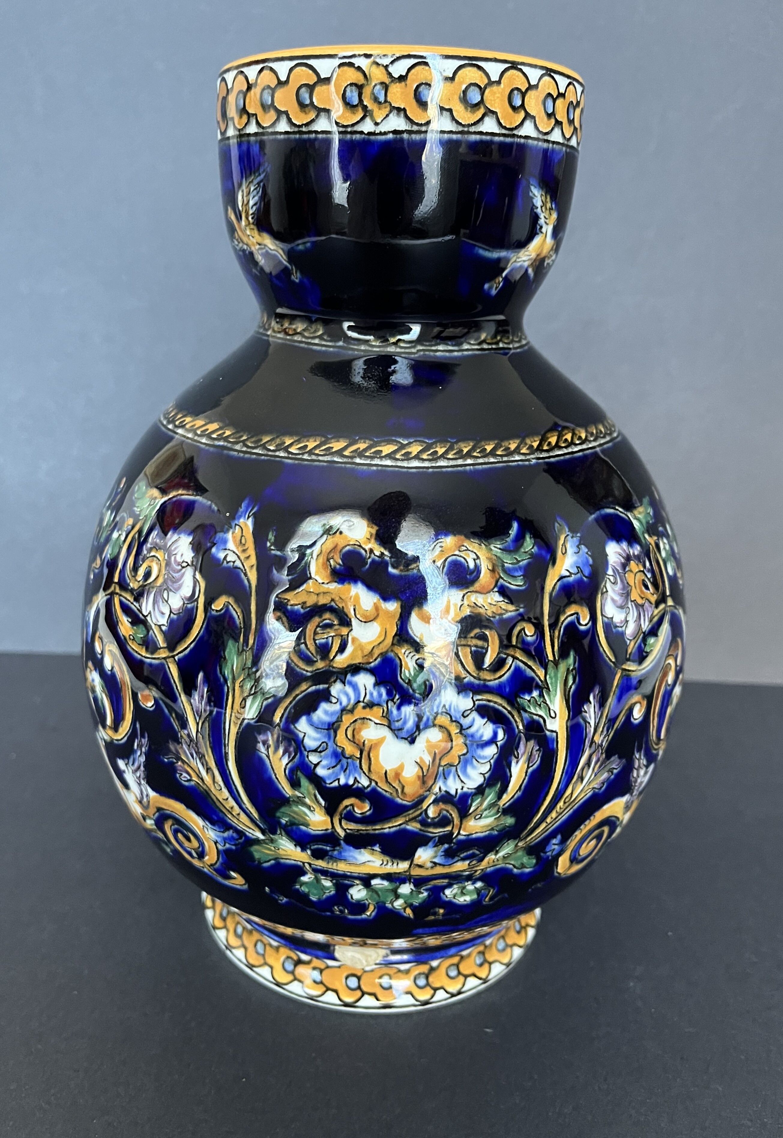 Gien earthenware vase