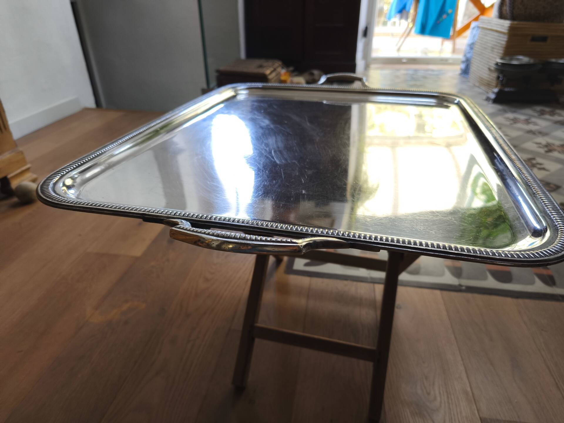 Silver serving tray