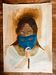 Signed painting of a female portrait at the Carnival of Venice "the blue mask"