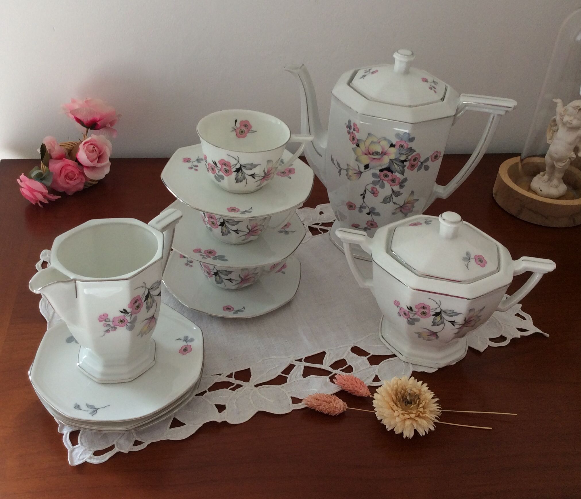 Fine porcelain coffee set EPIAGE D.F. Czechoslovakia of the 30s