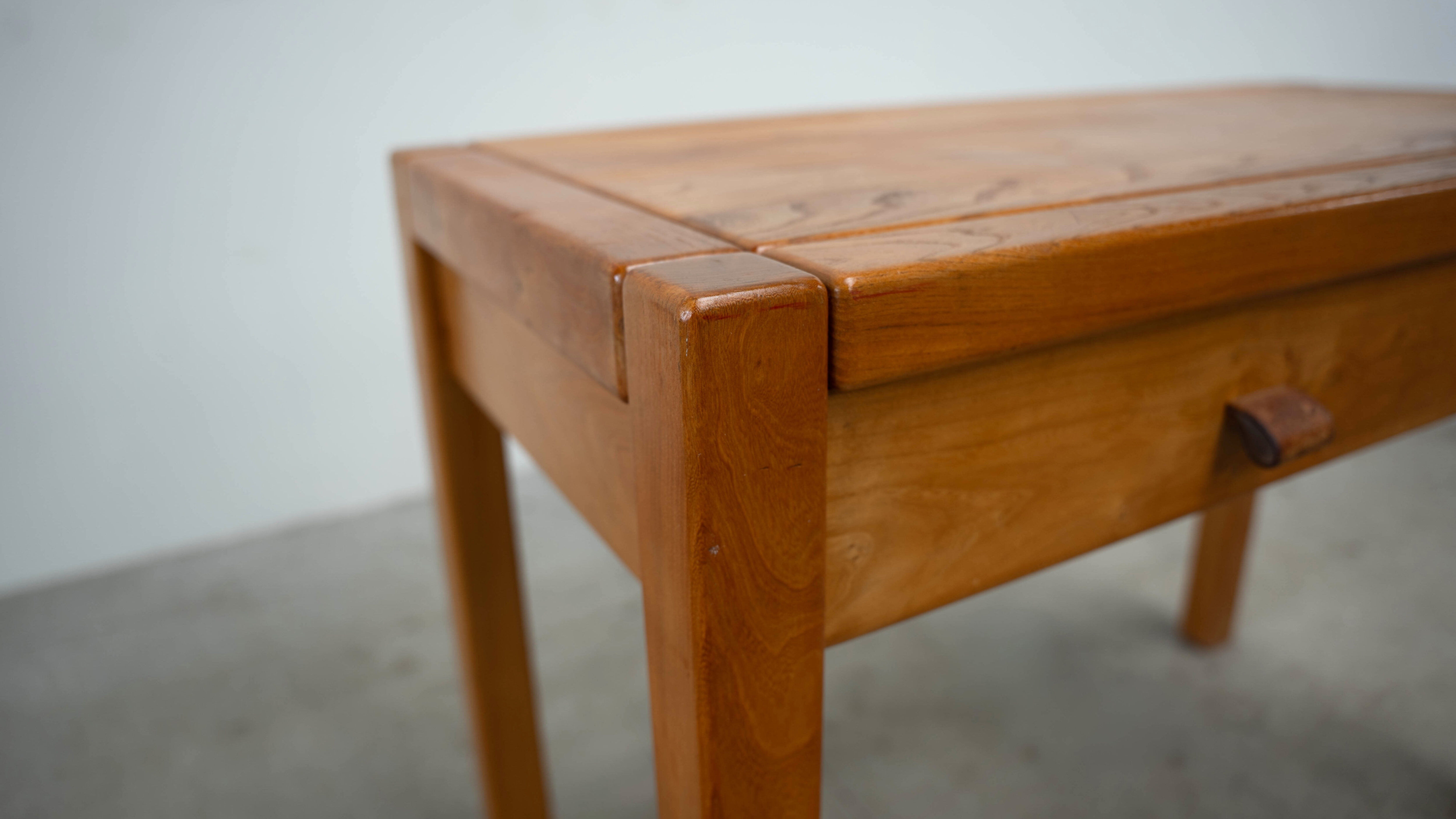 Solid elm desk by Roland Haeusler for Maison Regain