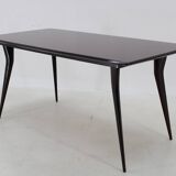 1950s Italian Dining Table in Ico Parisi Style with Glass Top