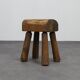 Vintage Stool Primitive Brutalist Folkart Style