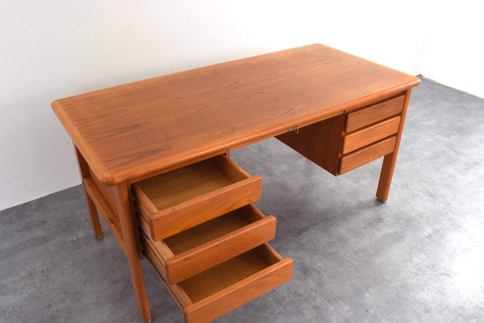 Mid-Century Danish Teak Desk, 1970s.