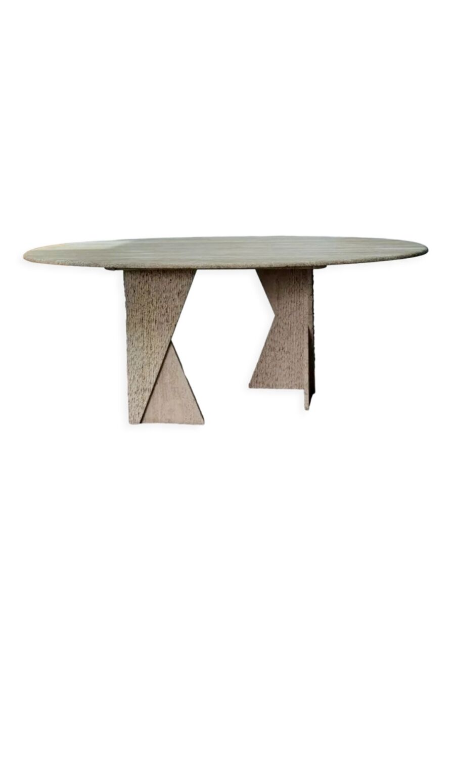 80s travertine dining table