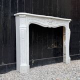 Louis XV style fireplace in Carrara marble circa 1980