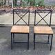 2 Scandinavian chairs with black steel and straw from IKEA Granas.