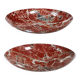 Pair of vintage wall sconces in faux red marble ceramic, 1990s.