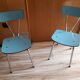 Paire de chaises en formica bleu pastel vintage