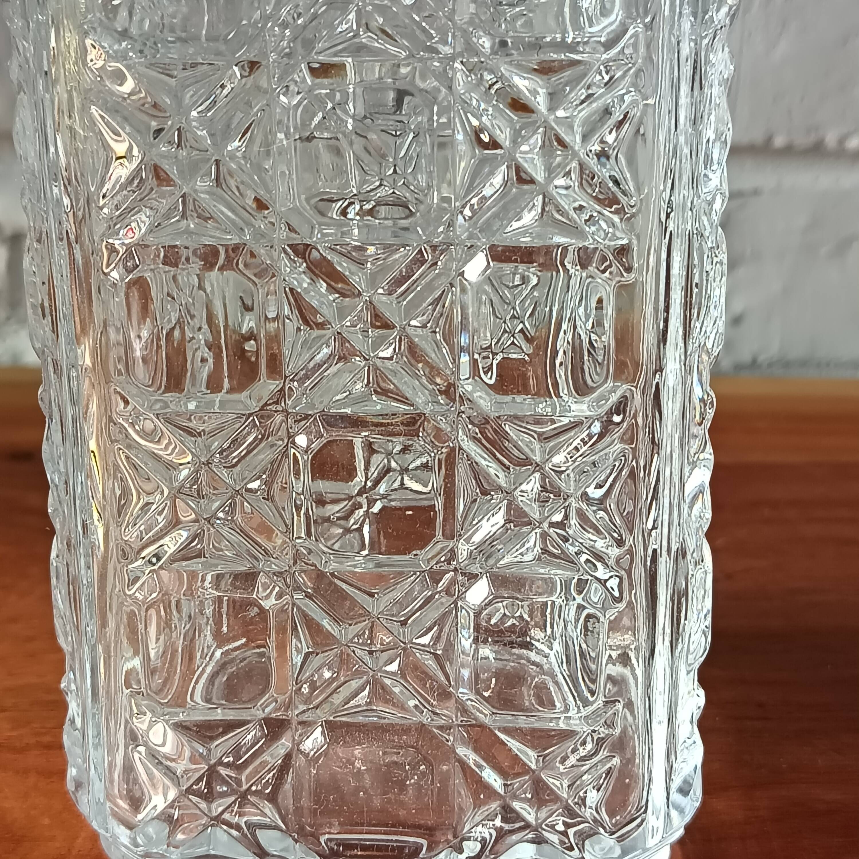 Vintage Clear Crystal Square Whiskey Decanter
