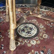 Dining table in rattan, wicker and glass 1960