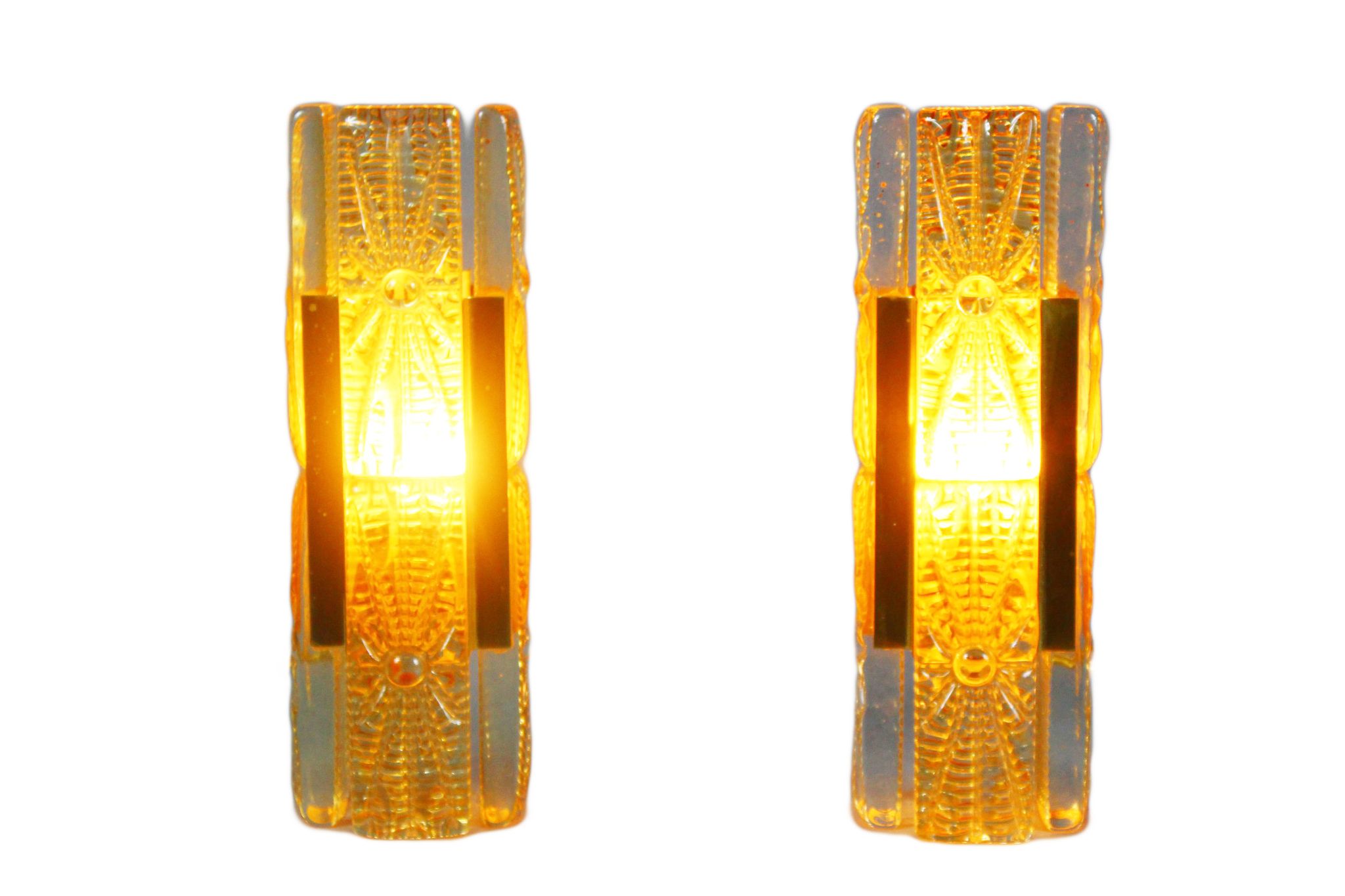 Pair of danish wall scones Alladin by Vitrika 1960s