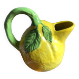 Lemon yellow ceramic pitcher