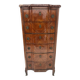 Transitional style chest of drawers in rosewood and amaranth veneer, 20th century.
