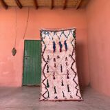 Tapis Berbère  blanc, Cream  Azilal - 223 x 100 cm