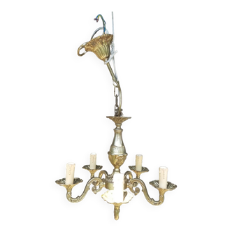 5-spoke bronze chandelier