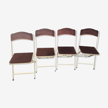 Set of 4 velvet folding chairs